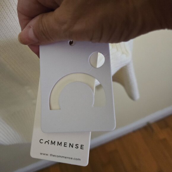 Commence NWT Ivory Chunky Knit Long Line V-neck Sweater Size L - Picture 5 of 7